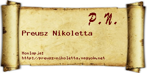 Preusz Nikoletta névjegykártya