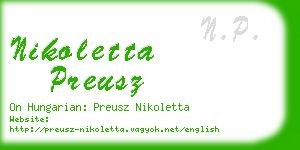 nikoletta preusz business card